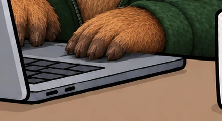 the paws on the keyboard, one minute before the water